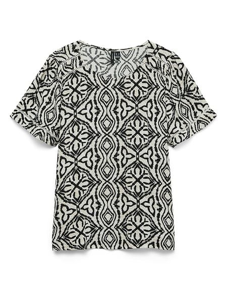 Vero Moda Bluzka w kolorze beżowo-czarnym rozmiar: L. Brązowe bluzki Vero Moda, l, bez wzorów, z wiskozy, klasyczne, bez kołnierzyka, bez ramiączek. Za 94.95 zł.