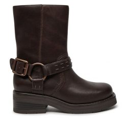 Botki Clarks. Brązowe botki Clarks, bez wzorów, bez obcasa, na płaskiej podeszwie, bez zapięcia. Za 859.99 zł.