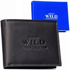 Portfel skórzany Always Wild AW-N6-MAL czarny. Czarne portfele Always Wild, bez wzorów, ze skóry. Za 42.75 zł.