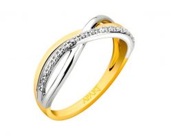 Pierścionek z żółtego złota z diamentami - 0,05 ct - próba 375. Żółte pierścionki Apart, z diamentem, złote. Za 1,929.00 zł.
