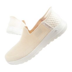 Buty sportowe damskie Skechers Go Walk Joy-Vela wsuwane SLIP-INS. Czerwone obuwie sportowe Skechers, z dzianiny, bez zapięcia. Za 263.58 zł.