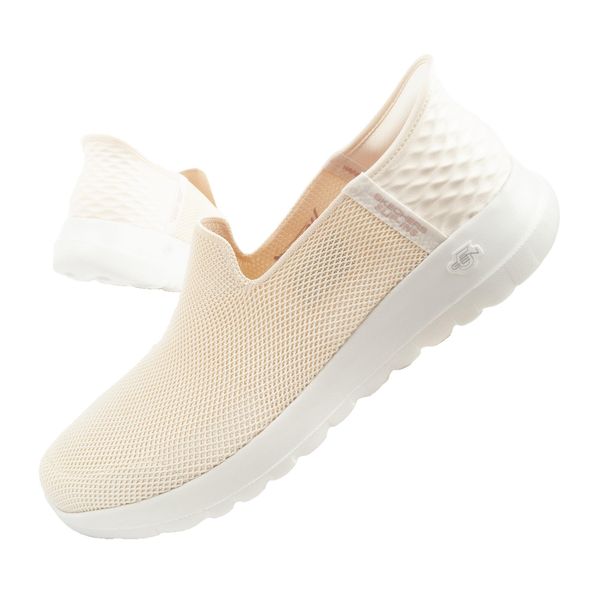 Buty sportowe damskie Skechers Go Walk Joy-Vela wsuwane SLIP-INS. Czarne obuwie sportowe Skechers, z dzianiny, bez zapięcia, trekkingowe, Skechers Sport. Za 263.58 zł.