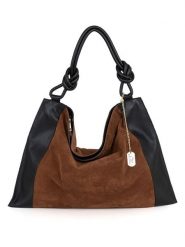 Anna Morellini Skórzana torebka "Ferdinanda" w kolorze brązowo-czarnym - 55 x 40 x 13 cm rozmiar: onesize. Brązowe torby na ramię Anna Morellini, bez wzorów, z materiału, na ramię, bez dodatków. Za 404.99 zł.