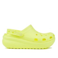Klapki damskie sportowe na platformie Crocs CLASSIC. Żółte klapki CLASSIC, bez wzorów, bez obcasa, na platformie. W wyprzedaży za 189.00 zł.