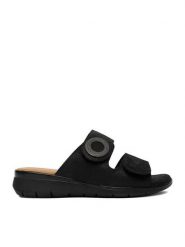 Go Soft Klapki CEO-WI16-INES-08 Czarny. Czarne klapki GO SOFT, bez wzorów, ze skóry, bez obcasa. Za 169.99 zł.