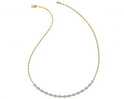 Naszyjnik z żółtego złota z brylantami - 43 cm - 0,86 ct - próba 585. Żółte naszyjniki Apart, z brylantem, złote. Za 18,990.00 zł.