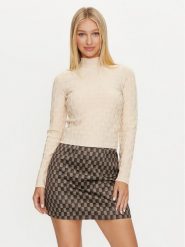 Marciano Guess Golf 4YGR36 5718Z Beżowy Regular Fit. Brązowe golfy Marciano Guess, xxl, z aplikacjami, z wiskozy, bez ramiączek. Za 139.99 zł.