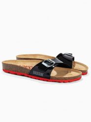 BACKSUN Klapki "Paris" w kolorze czarnym rozmiar: 38. Czarne klapki Backsun, bez wzorów, z otwartym noskiem, bez obcasa. Za 117.99 zł.