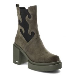 Zielone Botki Karino Modne Buty Na Obcasie. Zielone botki Karino, bez wzorów, z weluru, bez obcasa, na obcasie, bez zapięcia. Za 459.00 zł.