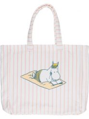 Moomin Torba plażowa w kolorze jasnoróżowo-białym - 42 x 44 cm rozmiar: onesize. Białe torby na ramię Moomin, bez wzorów, z bawełny, na ramię, bez dodatków. Za 136.13 zł.
