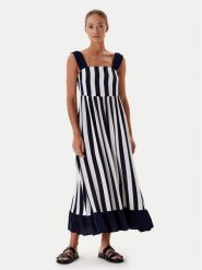 Tatuum Sukienka letnia Daliana 1 T2510.212 Granatowy Relaxed Fit. Niebieskie sukienki Tatuum, na lato, bez wzorów, z wiskozy, bez kołnierzyka, bez ramiączek. Za 399.99 zł.