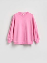 Bluza z nadrukiem na plecach - różowy. Czerwone bluzy Reserved, l, bez wzorów, z bawełny, bez kaptura. Za 139.99 zł.