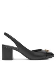 Michael Kors Sandały Perla Flex Toe Cap Pump 40R5PLMP1L Czarny. Czarne sandały Michael Kors, bez wzorów, ze skóry, bez obcasa, na słupku, bez zapięcia. Za 489.99 zł.