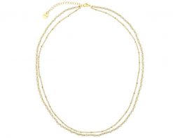 Naszyjnik z mosiądzu pozłacany z masą perłową. Białe naszyjniki Artelioni, z perłą, pozłacane. Za 199.00 zł.