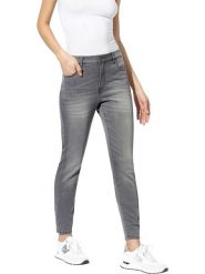 Heine Dżinsy - Slim fit - w kolorze szarym rozmiar: 42. Szare jeansy Heine, bez wzorów, z podwyższonym stanem. Za 70.41 zł.