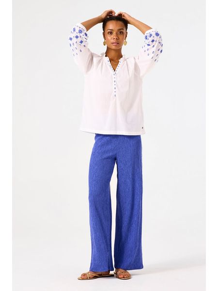 Garcia Spodnie w kolorze niebieskim rozmiar: M. Niebieskie spodnie materiałowe Garcia, na co dzień, m, bez wzorów, z materiału, z podwyższonym stanem. Za 139.87 zł.