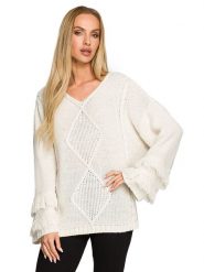 Made of emotion Sweter w kolorze kremowym rozmiar: S/M. Brązowe swetry Made Of Emotion, m, bez wzorów, bez ramiączek. Za 116.95 zł.