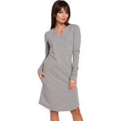 Sukienka w kolorze szarym. Szare sukienki Be Wear, l, bez wzorów, bez kołnierzyka, bez ramiączek, midi. Za 129.95 zł.