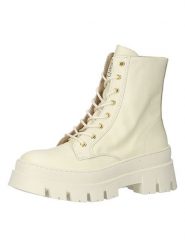 Steve Madden Skórzane botki w kolorze kremowym rozmiar: 39. Brązowe botki Steve Madden, bez wzorów, bez obcasa, bez zapięcia. Za 368.45 zł.