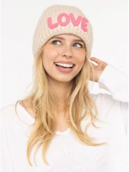 Zwillingsherz Czapka "Love" w kolorze beżowym rozmiar: onesize. Brązowe czapki Zwillingsherz, bez wzorów, z materiału. Za 149.66 zł.
