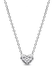 Pandora Srebrny naszyjnik z elementem ozdobnym rozmiar: onesize. Szare naszyjniki Pandora, z cyrkonią, srebrne. Za 271.03 zł.