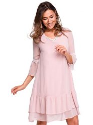 Stylove Sukienka w kolorze jasnoróżowym rozmiar: XXL. Różowe sukienki Stylove, xxl, bez wzorów, z koronki, bez kołnierzyka, bez ramiączek, mini. Za 132.05 zł.