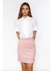 Nife Bluzka w kolorze białym rozmiar: 42. Białe bluzki Nife, bez wzorów, bez kołnierzyka, bez ramiączek. Za 154.43 zł.