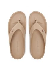 Tommy Hilfiger Japonki Th Comfort Beach Sandal FW0FW08522 Beżowy. Brązowe klapki TOMMY HILFIGER, bez wzorów, z tworzywa sztucznego, bez obcasa. Za 129.99 zł.