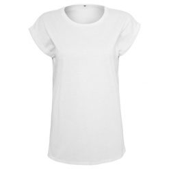 T-shirt Damski Slim Basic. Białe t-shirty BUILD YOUR BRAND, xs, bez wzorów, bez kołnierzyka, bez ramiączek. Za 65.99 zł.