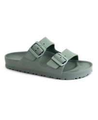 Klapki damskie Birkenstock Arizona Eva Pure Sage. Zielone klapki Birkenstock, bez wzorów, z materiału, bez obcasa. Za 329.00 zł.