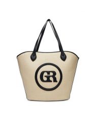 Gino Rossi Torebka TYLO-V Beżowy. Brązowe shopper Gino Rossi, bez wzorów, z materiału, bez dodatków. Za 179.99 zł.