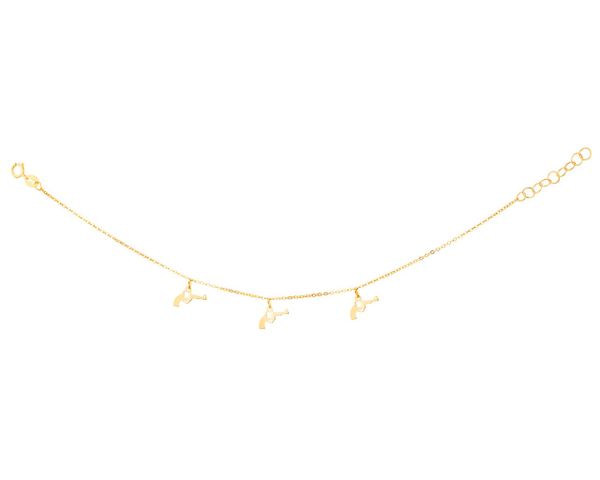 Złota bransoletka, ankier - pistolety. Żółte bransoletki Apart, złote. Za 489.00 zł.