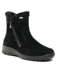 Rieker Botki L7162-00 Czarny. Czarne botki Rieker, bez wzorów, ze skóry, bez obcasa, na płaskiej podeszwie, bez zapięcia. Za 389.99 zł.