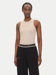 EA7 Emporio Armani Body 7W000338 AF12625 U6155 Beżowy Slim Fit. Brązowe body EA7 Emporio Armani, s, bez wzorów, z syntetyku. Za 249.99 zł.