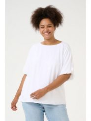 KAFFE curve Bluzka w kolorze białym rozmiar: 42. Białe bluzki KAFFE curve, bez wzorów, bez kołnierzyka, bez ramiączek. Za 104.99 zł.