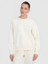 4F Bluza dresowa nierozpinana bez kaptura damska - biała L. Białe bluzy 4f, l, bez wzorów, z dresówki, bez kaptura. Za 159.99 zł.