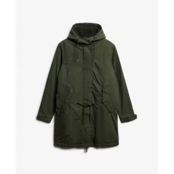 Parka dla kobiet Superdry Military Bord. Zielone parki Superdry, na zimę, militarne, bez kaptura. Za 763.60 zł.