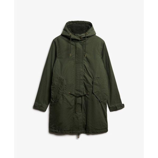 Parka dla kobiet Superdry Military Bord. Zielone parki Superdry, s, z materiału, eleganckie, bez kaptura. Za 826.25 zł.