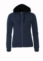 Clique Classic Hoody Full Zip Women bluza damska z kapturem i zamkiem. Niebieskie bluzy CLIQUE, s, bez wzorów, z bawełny, z kapturem. Za 336.45 zł.