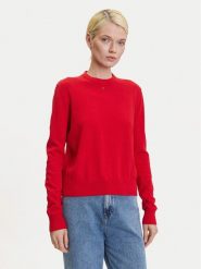 Tommy Jeans Sweter Essential DW0DW20159 Czerwony Regular Fit. Czerwone swetry Tommy Jeans, xl, bez wzorów, z jeansu, bez ramiączek. Za 389.99 zł.