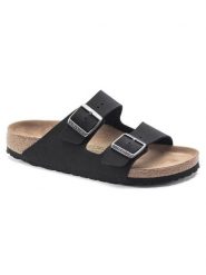Birkenstock Klapki "Arizona" w kolorze czarnym rozmiar: 39. Czarne klapki Birkenstock, bez wzorów, z otwartym noskiem, bez obcasa. Za 372.47 zł.