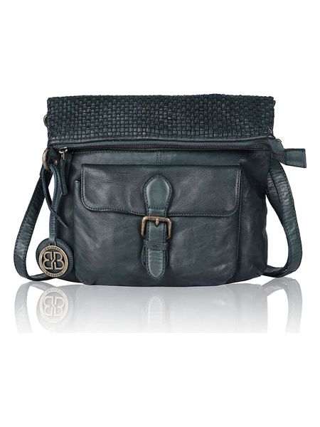 Bellicci Skórzana torebka "Eva" w kolorze morskim - 34 x 29 x 4,5 cm rozmiar: onesize. Niebieskie torby na ramię Bellicci, bez wzorów, z materiału, na ramię, bez dodatków. Za 390.45 zł.