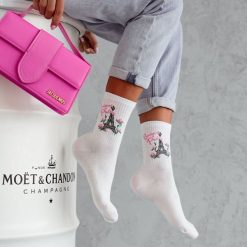 Białe skarpetki damskie Bonjour Paris 1170 wh. Białe skarpety Milena, bez wzorów, z bawełny. Za 15.90 zł.