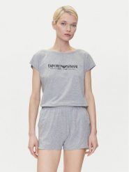 Emporio Armani Underwear Piżama EW000495 AF10881 O8002 Szary Regular Fit. Szare piżamy Emporio Armani Underwear, bez wzorów, z bawełny, bez ramiączek. Za 339.99 zł.
