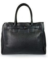 ORE10 Skórzana torebka "Trast" w kolorze czarnym - 38 x 28 x 15 cm rozmiar: onesize. Czarne torby na ramię ORE10, bez wzorów, z materiału, przez ramię, bez dodatków. Za 404.99 zł.