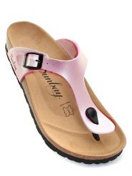 Sunbay Japonki "Camelia" w kolorze jasnoróżowym rozmiar: 39. Różowe klapki Sunbay, bez wzorów, ze skóry, z otwartym noskiem, bez obcasa. Za 154.45 zł.