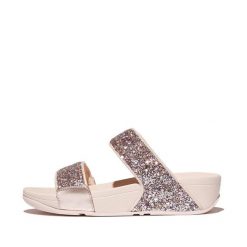 Klapki damskie FitFlop Lulu Multi-Tonal Glitter. Czerwone klapki FIT FLOP, bez wzorów, z gumy, bez obcasa. Za 469.00 zł.