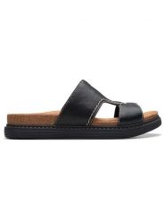Clarks Skórzane klapki "Arwell Walk" w kolorze czarnym rozmiar: 42. Czarne klapki Clarks, bez wzorów, z otwartym noskiem, bez obcasa. Za 228.92 zł.