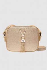 VALENTINO Złota torebka Divina Camera Bag. Żółte kopertówki Valentino by Mario Valentino, bez wzorów, małe, bez dodatków. W wyprzedaży za 199.99 zł.