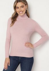 Różowy Golf Dopasowany Usruze. Czerwone golfy Born2be, uniwersalny, bez wzorów, z jeansu, bez ramiączek. Za 39.99 zł.